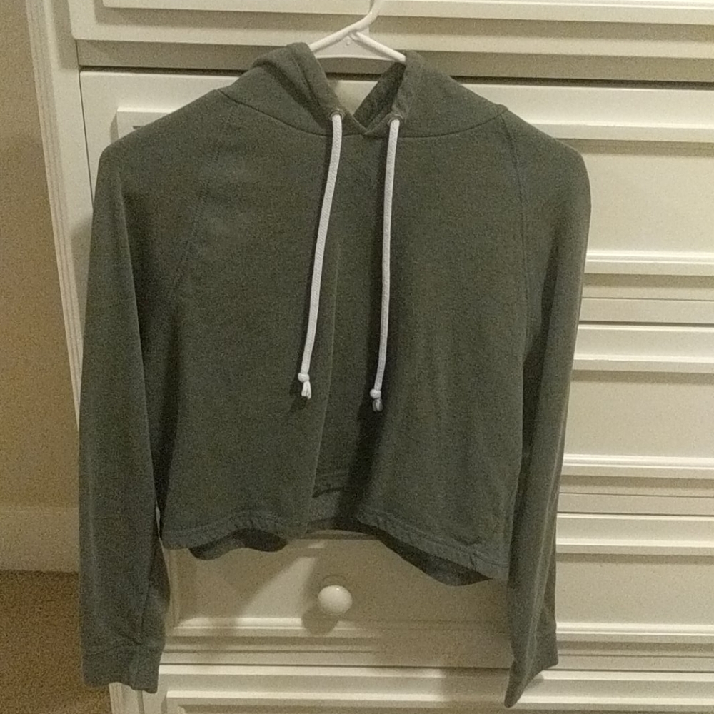 Cropped Olive Green Sweatshirt